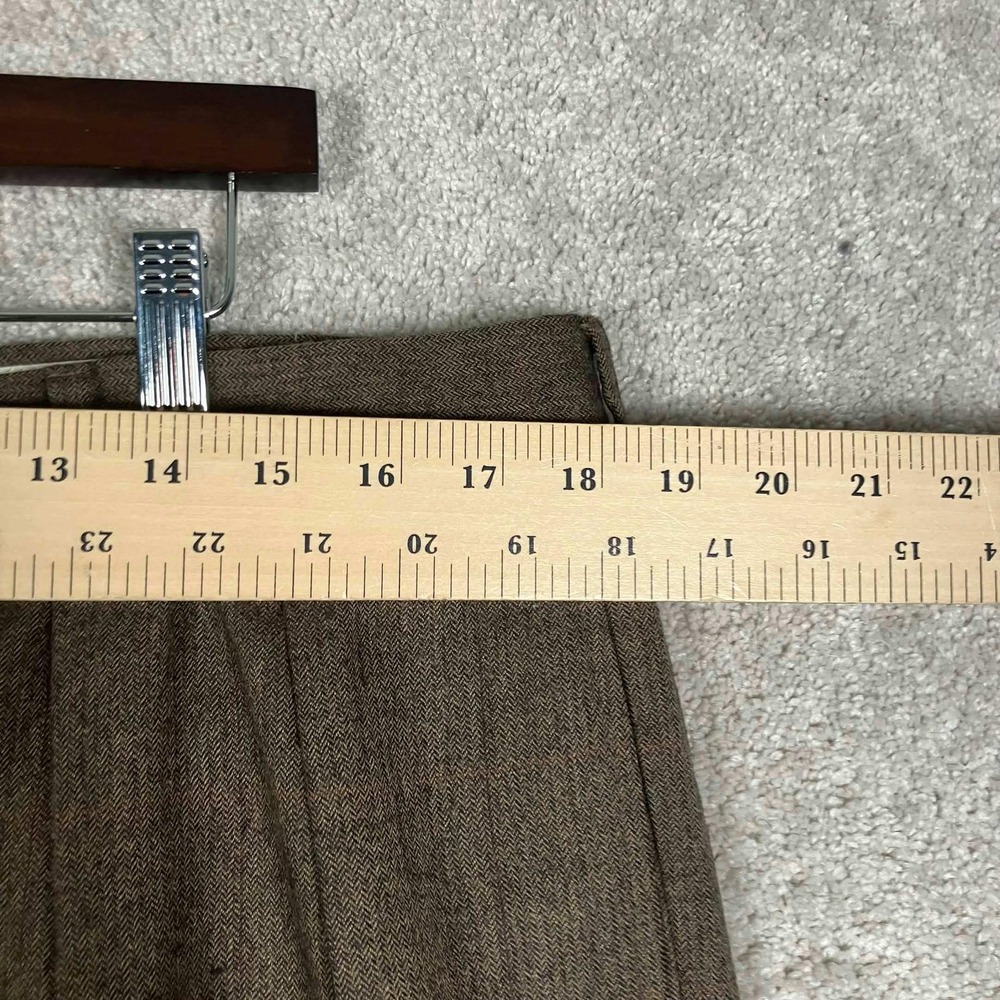Vintage Brooks Brothers Dress Pants Mens 36x32 Brown Wool Pleated Windowpane USA - Picture 12 of 16